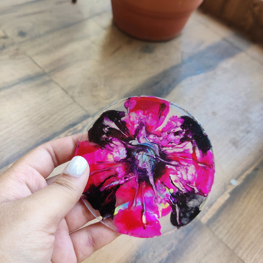 Magenta & Black Bloom Coaster