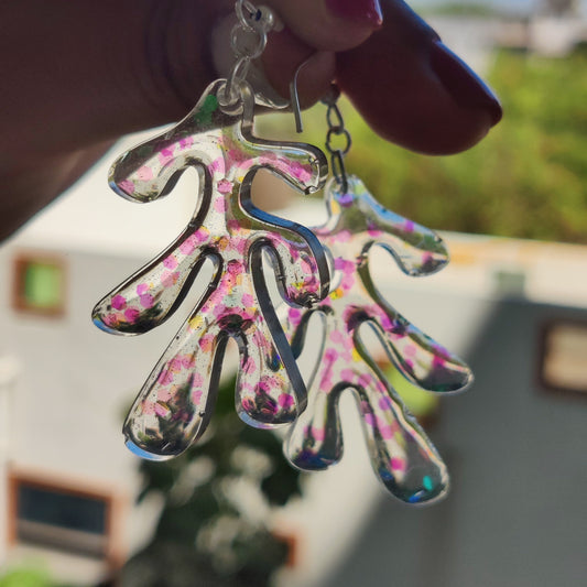 Coral inspired translucent earrings