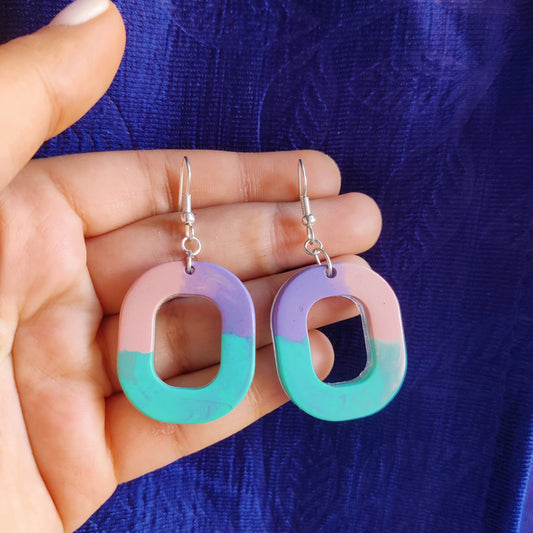Pastel Geometric Resin Earrings