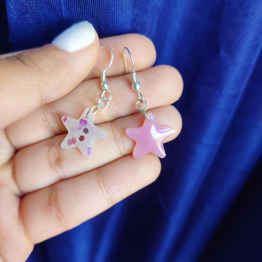 Pink & Glitter Accents Earrings