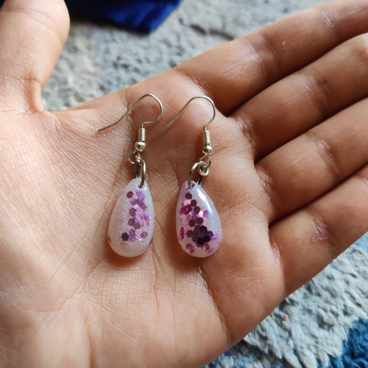 Glitter Teardrop Resin Earrings