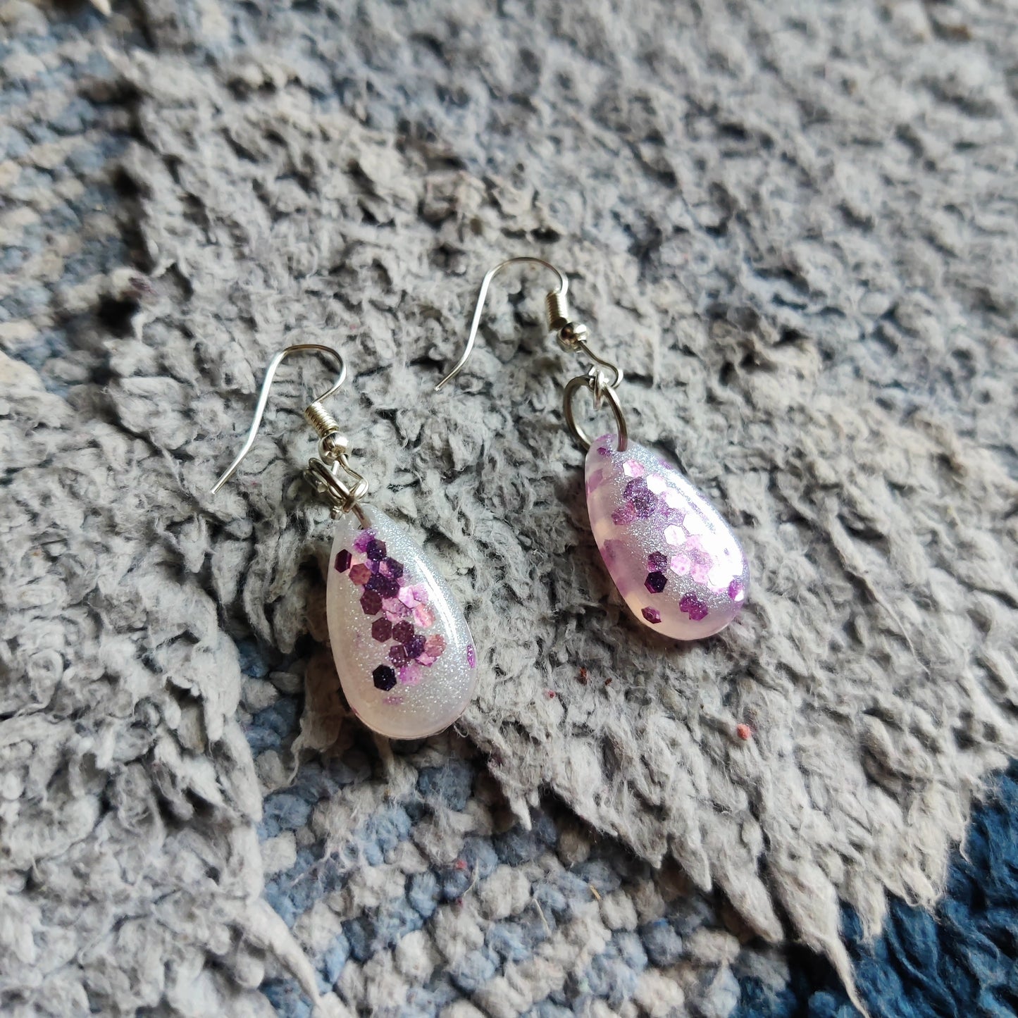 Glitter Teardrop Resin Earrings