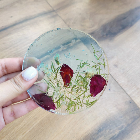 Custom Resin Flower Coaster