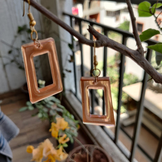 Terracotta Geometric Resin Earrings