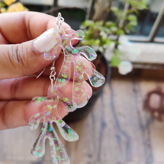 Coral inspired translucent earrings
