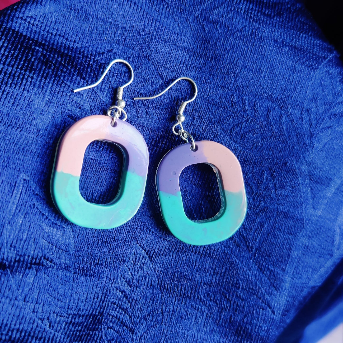 Pastel Geometric Resin Earrings